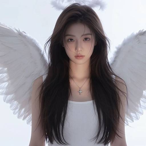 Radiant Female Angel with Necklace