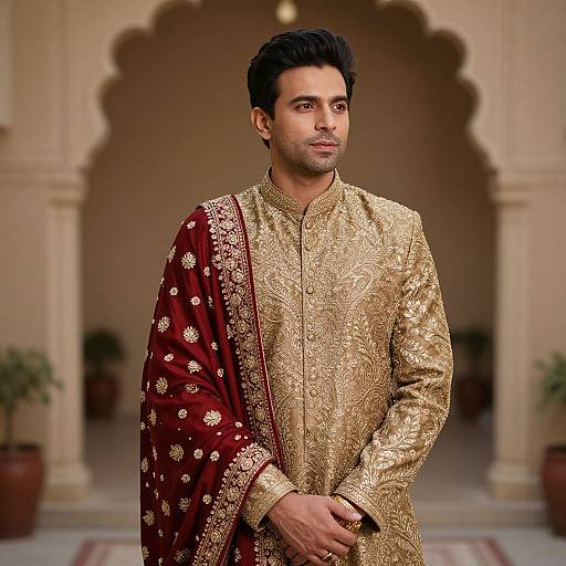 Rajasthani Sherwani Wedding Attire
