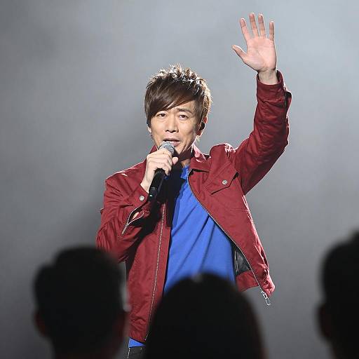 Dynamic Male Singer on Stage Performance