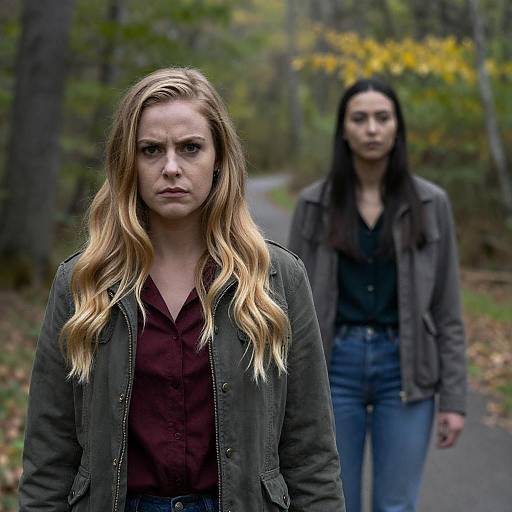 Dramatic Forest Encounter Between Two Women