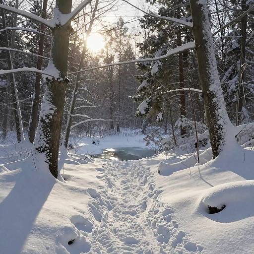 Winter Forest Landscape in Snow