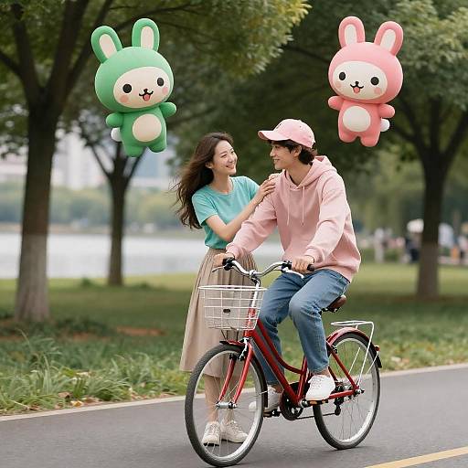 Young Couple Enjoying a Park Day