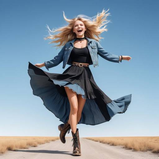 Bohemian Woman Dancing in Style
