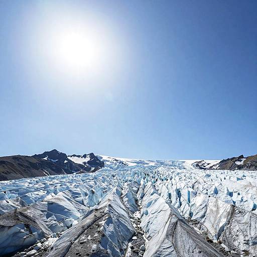 Minimalist Icy Plateau Under Bright Sky