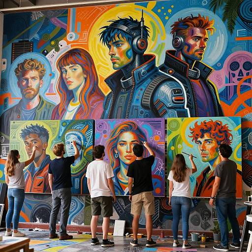 Collaborative AI-Human Artistic Mural