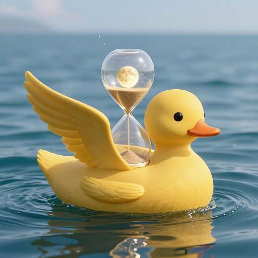 Golden Duck with Hourglass and Moon