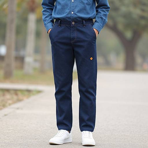 Male Model in Navy Blue Outfit