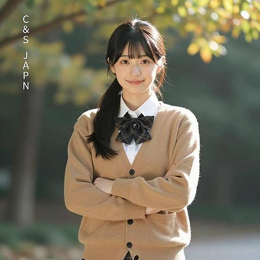 Elegant Japanese Woman in Forest Setting