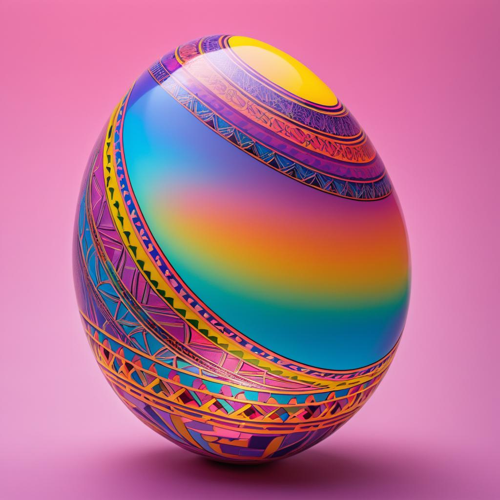 Vibrant Easter Egg Art with Sunset Hues