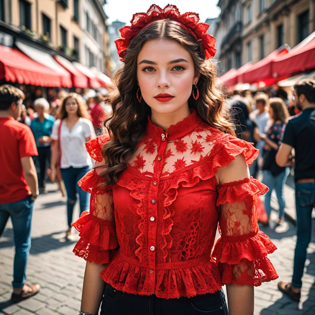 Trendy Teen in Urban Street Fashion