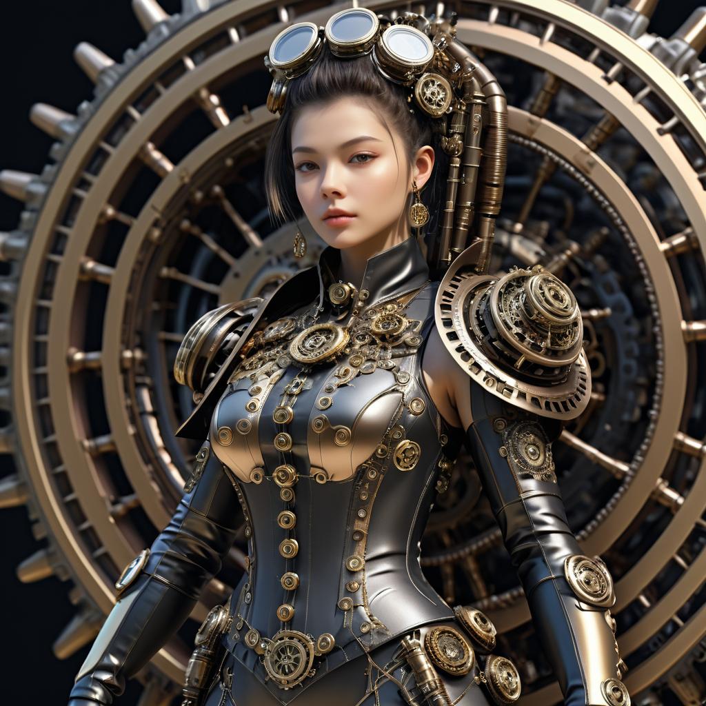 Hyper-Realistic Steampunk Alien Portrait