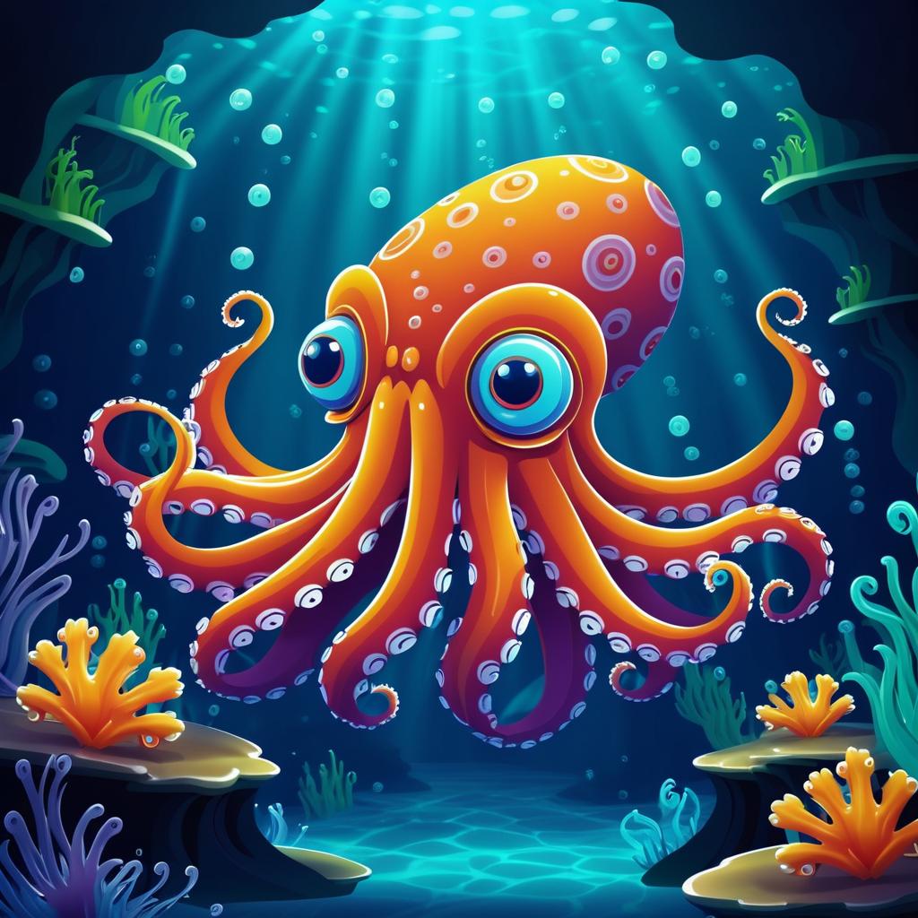 Whimsical Energetic Octopus Adventure