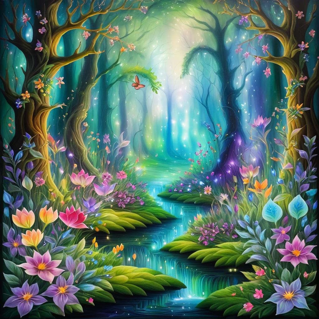 Enchanted Forest with Floral Borders