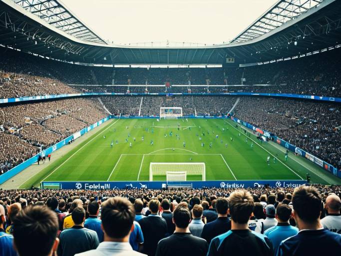 Packed Soccer Stadium with Large Crowd
