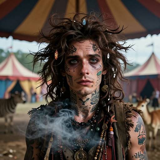 Enigmatic Circus Performer Portrait