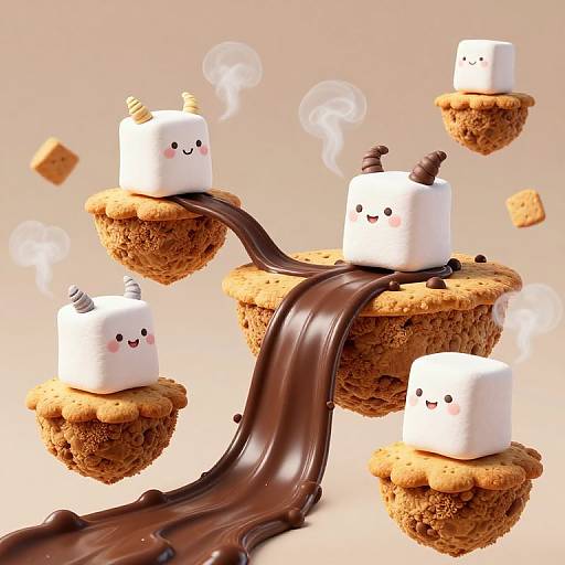 Whimsical 3D Fantasy Chocolate Landscape