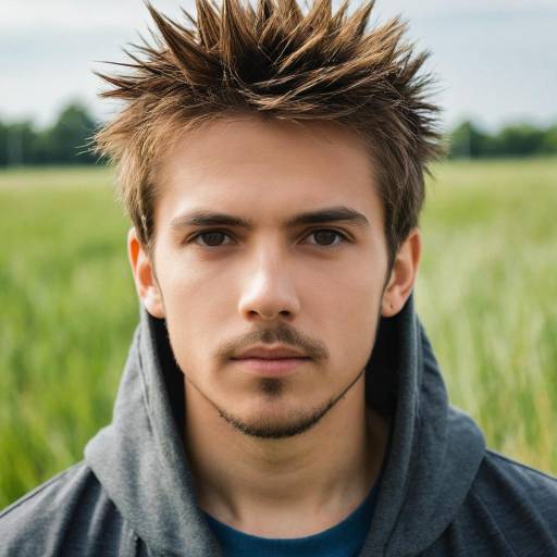 Realistic Portrait of a Brown-Haired Boy