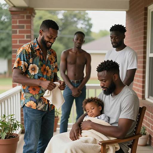 Joyful Porch Gathering with Friends