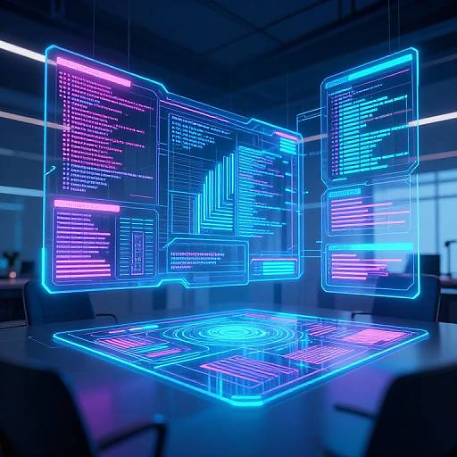 Futuristic Cyberpunk Digital Interface