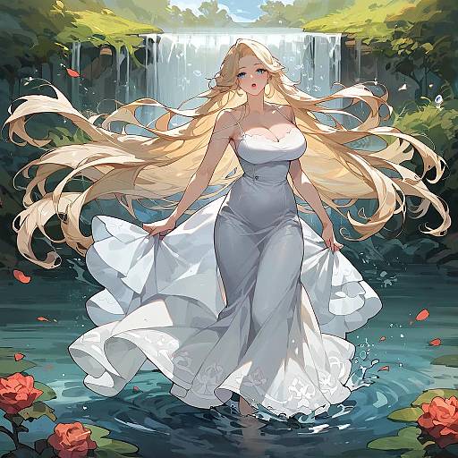 Water Elemental Woman Walking on Water