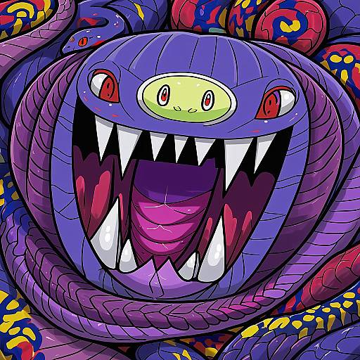 Illustration of Arbok, pokemon in the style of Chihiro (kemonomichi)