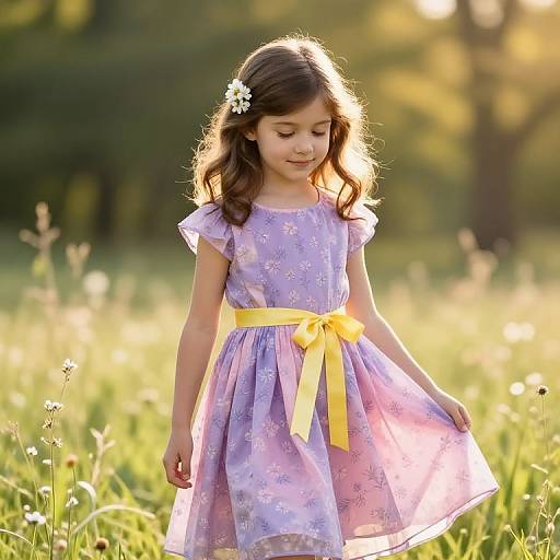 Enchanting Girl in Floral Meadow