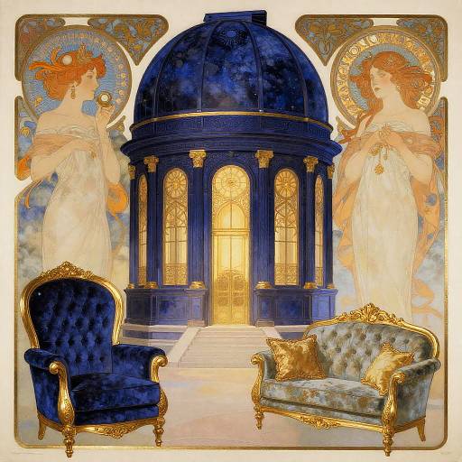 Luminescent Indigo Celestial Observatory Collage