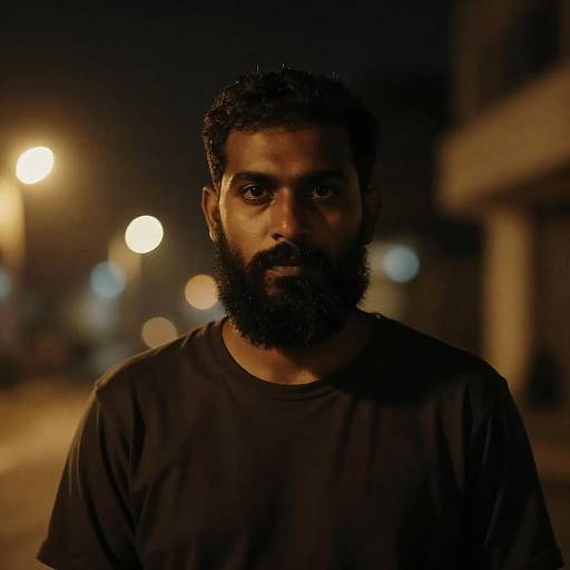 Intense Portrait of a Bearded Man