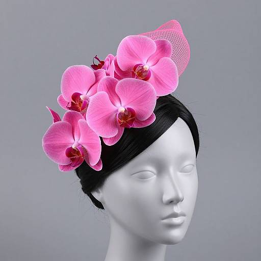 Neon Pink Orchid Fascinator Hat