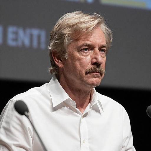 High-Contrast Portrait: Blonde Man with Microphone