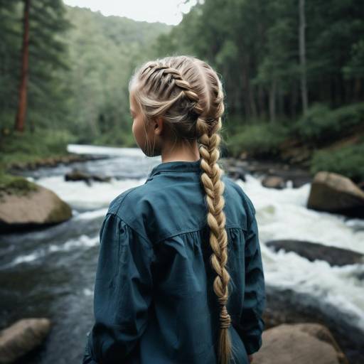 Serene Forest Scene with Young Girl