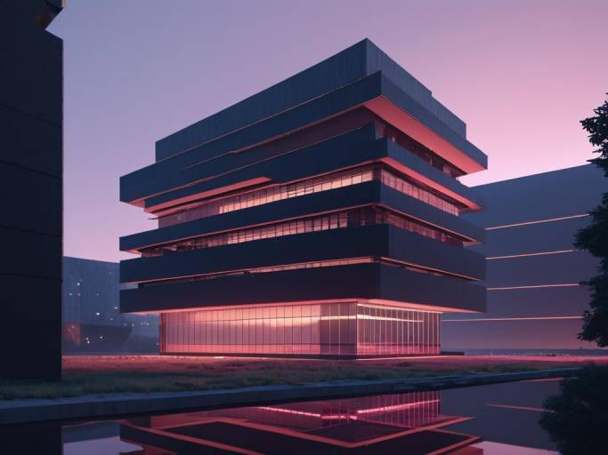 Modern futuristic building at dusk