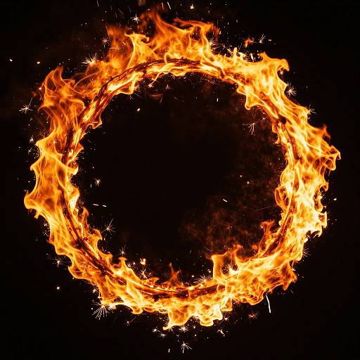 Fiery Glowing Ring with Sparks