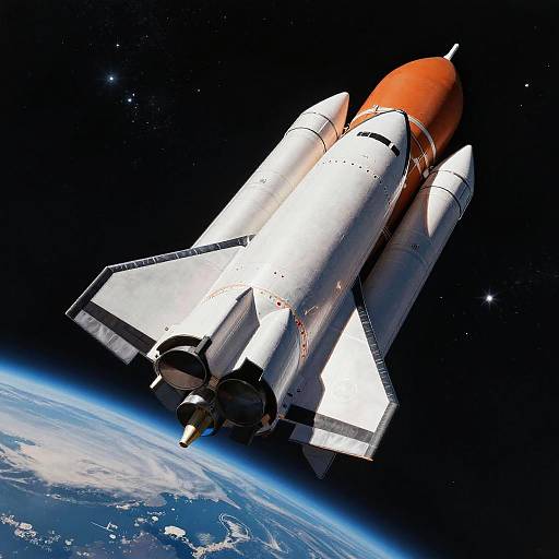 Realistic Space Rocket Scientific Illustration