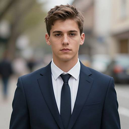 Realistic Male in Suit Outdoors