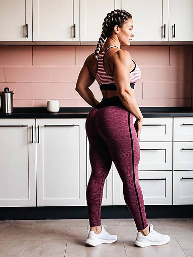 Athleisure Model in Cozy Home Setting