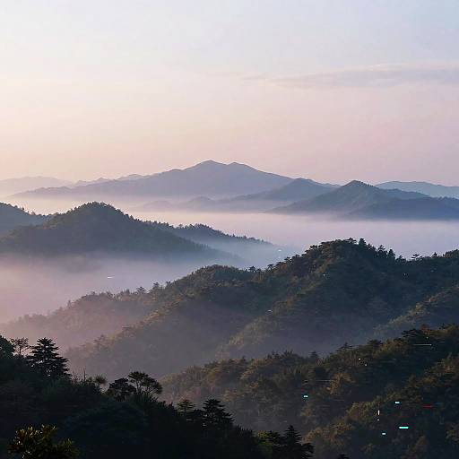 Dreamy Misty Mountain Digital Fusion