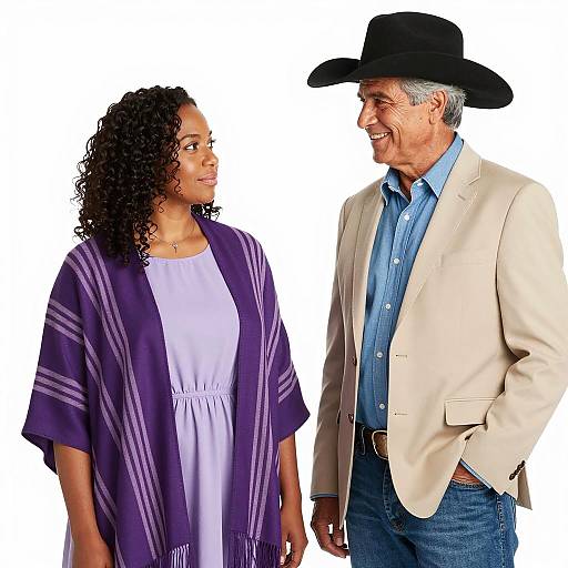 Diverse Couple Posing Against White Background