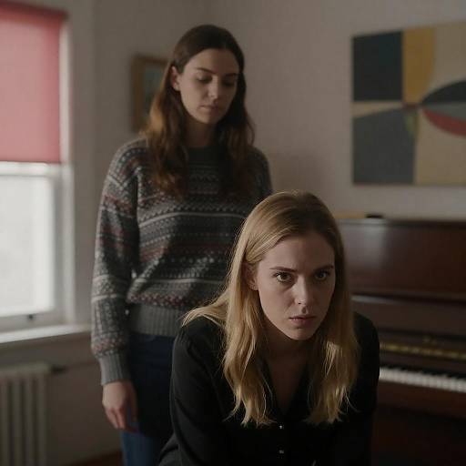 Intense Portrait of Two Women in Shadows