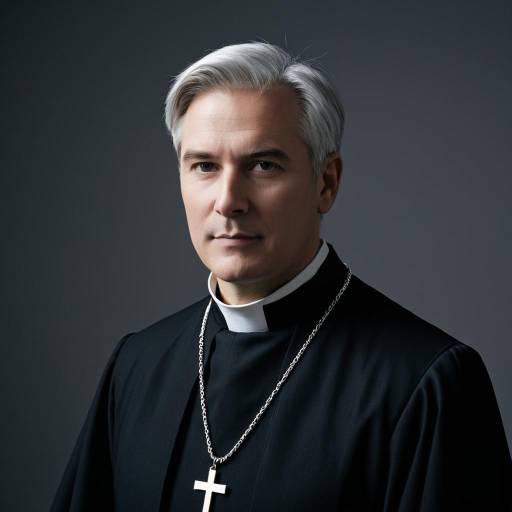 Middle-Aged Priest in Black Cassock