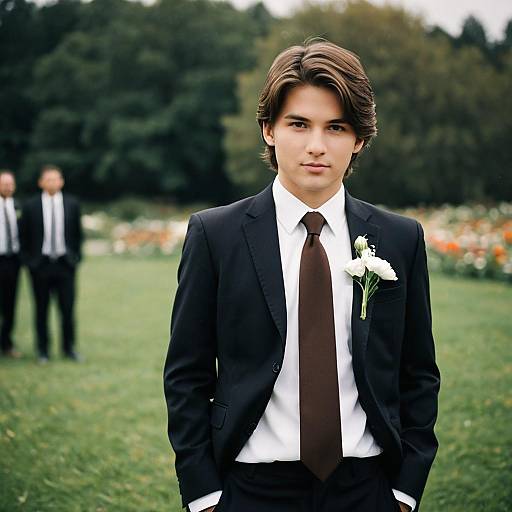 Stylish Solo Male at Outdoor Wedding