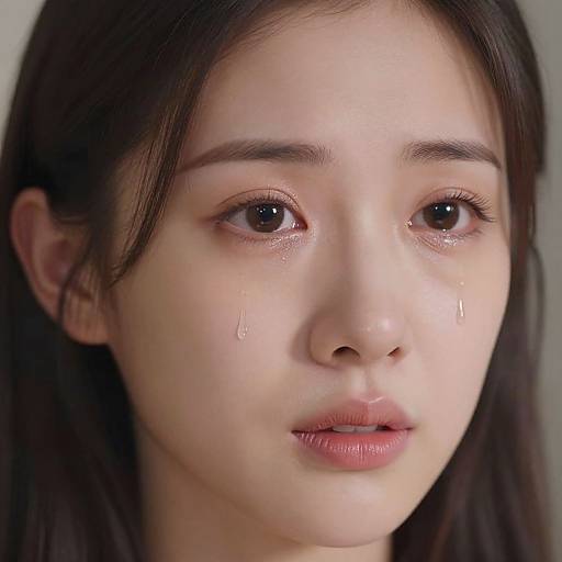 Emotional Close-Up with Crying Filter