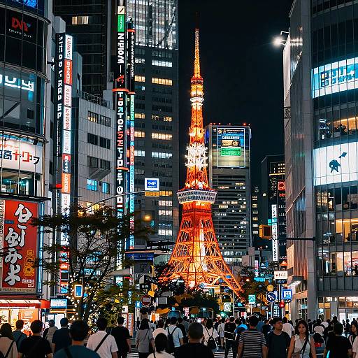 Neon Tokyo Urban Nightlife Collage