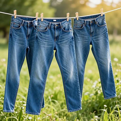 Hyper-Realistic Denim Jeans in Sunlight