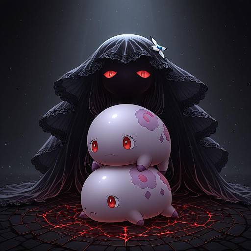 Illustration of Munna, pokemon in the style of Nuka (nvkka)