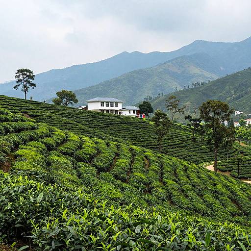 Vibrant Green Tea Plantation Landscape