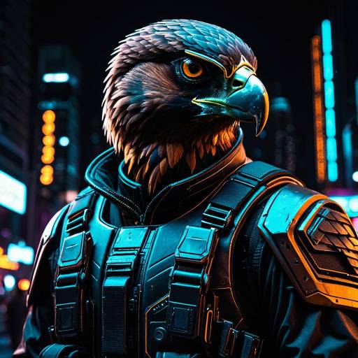 Bronze Falcon Intelligence Officer in Cyberpunk City