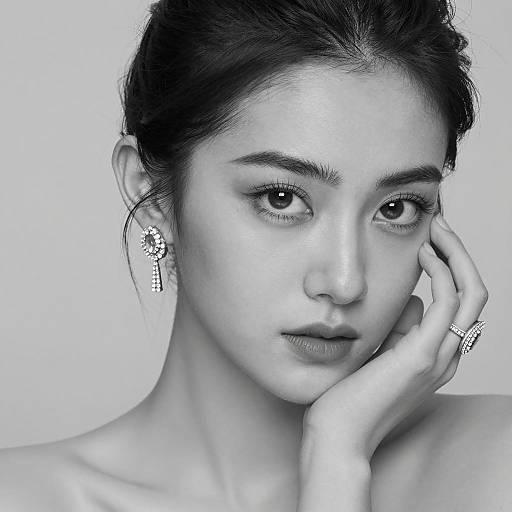 Elegant Black and White Portrait of Woman