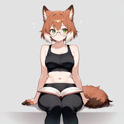 Charming Owl Girl in Thoughtful Pose Charming Owl Girl in Thoughtful Pose