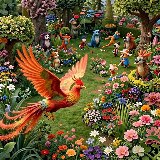 Surreal Mythical Garden from Above